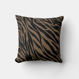 Braun- und schwarzer Zebradruck Kissen