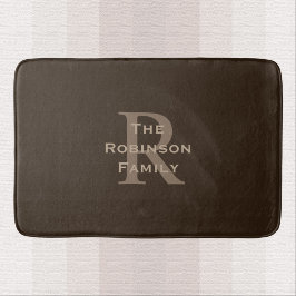 Braun und Tan Name Mit Monogramm Badematte