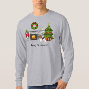 Braun und Tan Pipe Kurze Haare Dackel Weihnachten T-Shirt