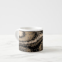 Braun und Taupe Abstrakt Espresso Tasse