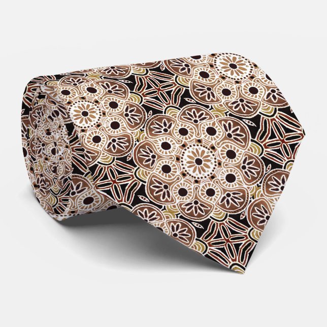 Braun und taupe boho Necktie Krawatte (Gerollt)