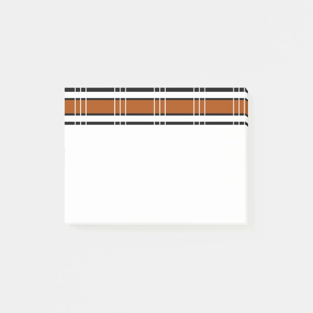 braun und weiß Kariert Post-it Klebezettel (Vorderseite)
