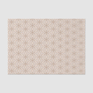 Braun- und Weißblumenmuster Seidenpapier