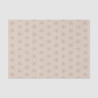 Braun- und Weißblumenmuster Seidenpapier
