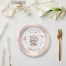 Braun Wasserfarbe Pferd Karussell Baby Shower
