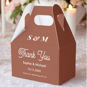 Braun Wedding Terracotta Bride Groom Geschenkschachtel