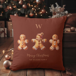 Braun Weihnachtsschokolade Lebkuchen Männer Monogr Kissen