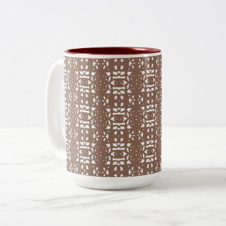 Braun-weiß einzigartiges abstraktes Muster Zweifarbige Tasse