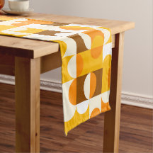 Braun Weiß Orange Gelb Halbkreise Muster