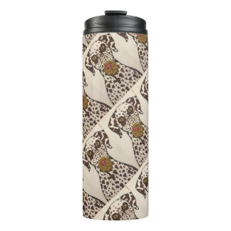 braun-weiße Dalmatiner-Thermal-Tumbler Thermosbecher
