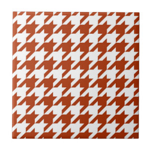Braun-weiße Houndstooth-Kecker-Zeramikfliese Fliese