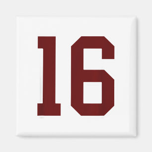 Braun-Weiße Trikot-Nummer 16-Spieleruniform # Magnet