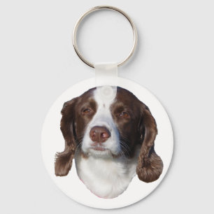 Braun-Weißer Hund-Schlüsselanhänger Schlüsselanhänger
