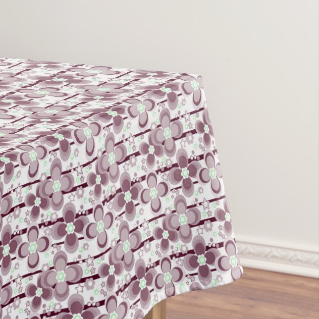 braun-weißes Blumenmuster Tischdecke (Beispiel)
