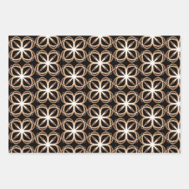 Braun weißes Design - individueller Hintergrund Geschenkpapier Set