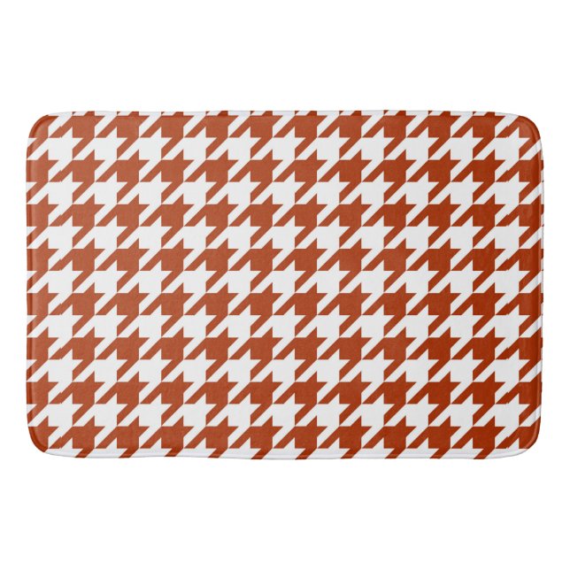 Braun-weißes Houndstooth-Karodesign  Badematte (Vorderseite)