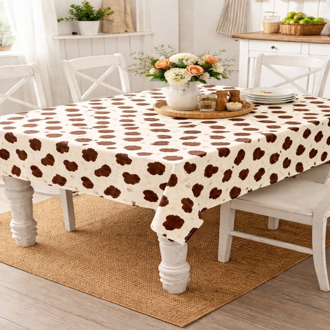 Braun-weißes Kuhledermuster  Tischdecke (Von Creator hochgeladen)