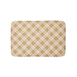 Braun-weißes Tartan-Muster yxm0uat9 Badematte
