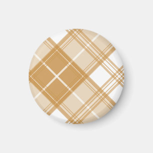 Braun-weißes Tartan-Muster yxm0uat9 Magnet