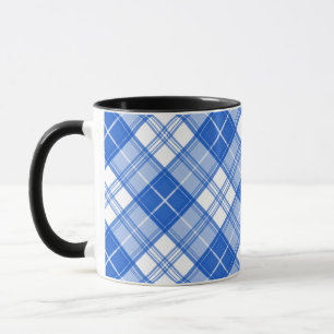Braun-weißes Tartan-Muster yxm0uat9 Tasse