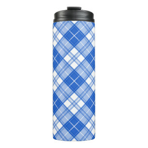 Braun-weißes Tartan-Muster yxm0uat9 Thermosbecher