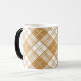 Braun-weißes Tartan-Muster yxm0uat9 Verwandlungstasse