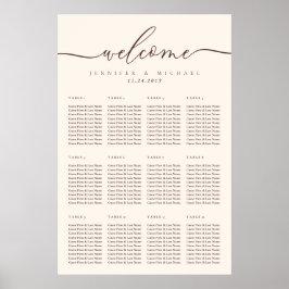 Braun Willkommen Hochzeit Tisch Sitzordnung Chocol Poster