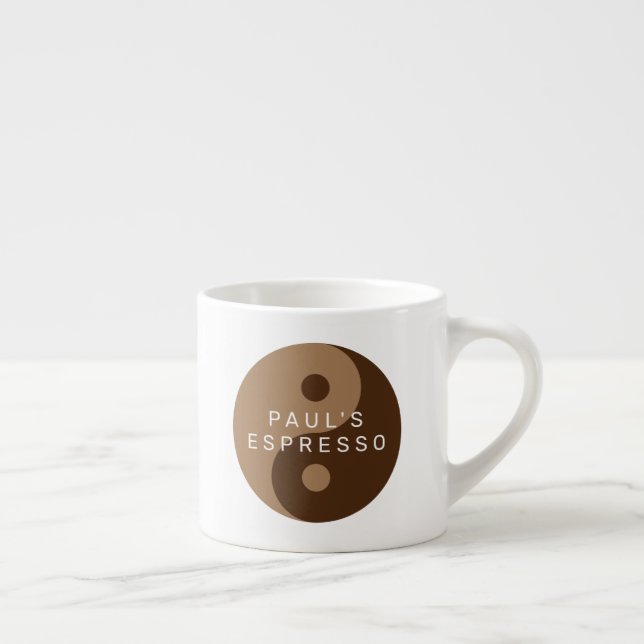 Braun Yin & Yang Kaffeesymbol, kundenspezifische E Espressotasse (Rechts)