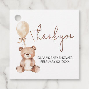Braunbär-Ballon-Baby-Shower-Geschenkanhänger Geschenkanhänger
