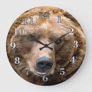 Braunbär Große Wanduhr
