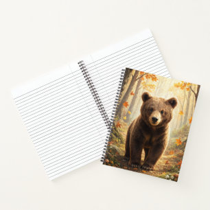Braunbär-Herbstwald-Wildtierkunst Notizbuch