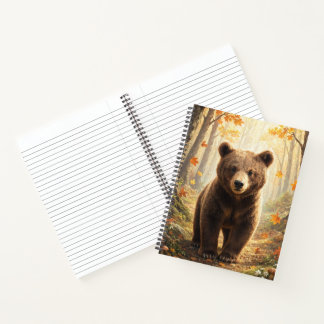 Braunbär-Herbstwald-Wildtierkunst Notizbuch