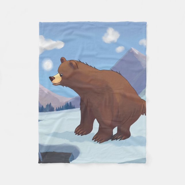 Braunbär in den Bergen Fleecedecke (Vorderseite)