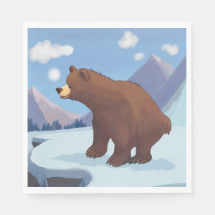 Braunbär in den Bergen Serviette