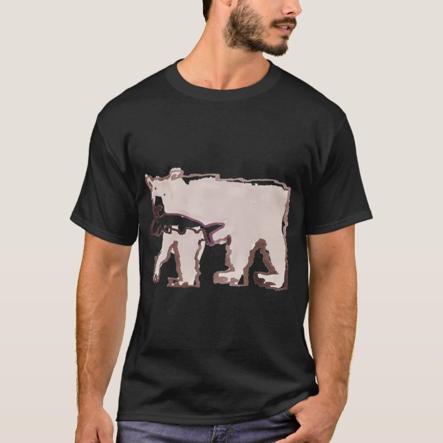 Braunbär mit Fisch T-Shirt (Vorderseite)