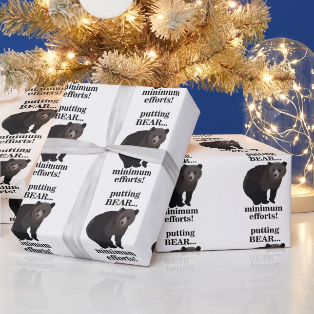 Braunbär mit minimalem Aufwand lustig Geschenkpapier (Feiertage)