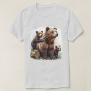 Braunbär mit zwei Jungen T-Shirt