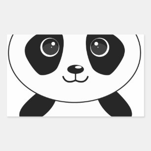 Braunbär-Panda-Panda-Tiere Rechteckiger Aufkleber