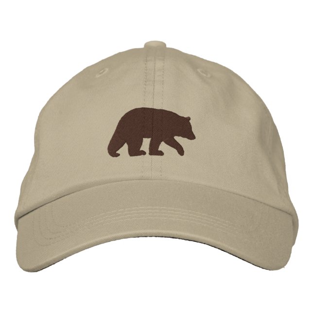 Braunbär-Silhouette | Natur Bestickte Kappe (Vorderseite)
