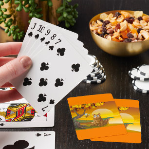 Braunbär Sonnenuntergang Spielkarten