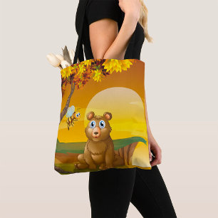 Braunbär Sonnenuntergang Tasche