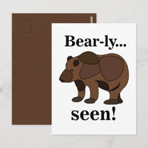 Braunbär Tier Lustiger Humor Zitat Postkarte