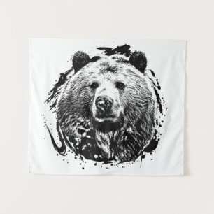 Braunbär Wildwald Welt Wandteppich