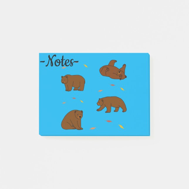 Braunbären Post-it Klebezettel (Vorderseite)