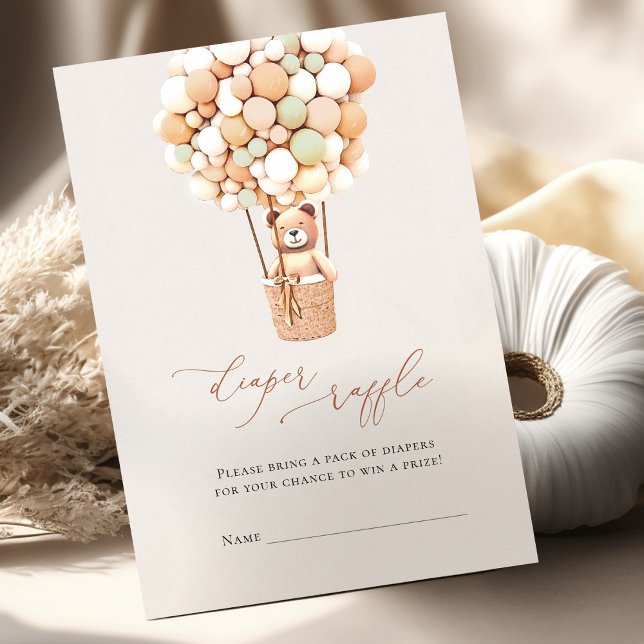 Braunbärenballons Windeln Raffelkarten Enclosur Begleitkarte (Von Creator hochgeladen)