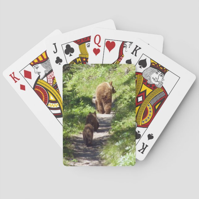 Braunbärenfamilie Spielkarten (Rückseite)