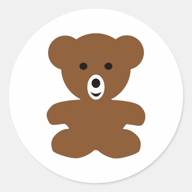 Braunbärenteddy - niedlich runder aufkleber (Vorderseite)