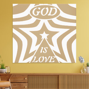 Braunbeere Stern Leinwandbild: Neutral "Gott ist L Leinwanddruck