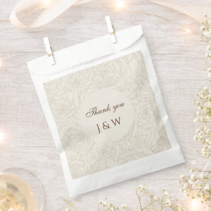 Braunbeige Monogramm-Gastgeschenk Hochzeiten Geschenktütchen