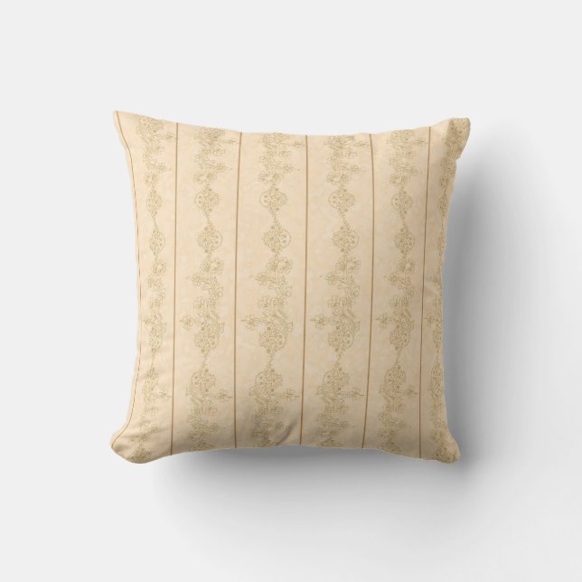 Braunbeige wirbeliger Vintager Kissen (Vorderseite)